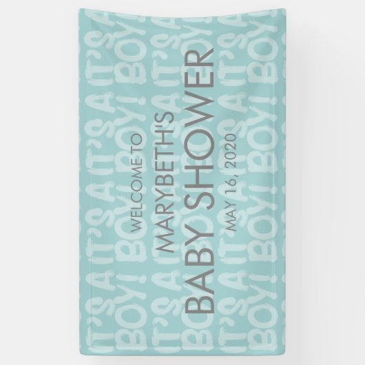 Graffiti Blue Baby shower Welcome Banner (Verticaal)