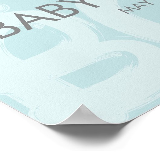 Graffiti Blue Baby shower Welkomstteken Poster (Hoek)