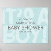 Graffiti Blue Baby shower Welkomstteken Poster (Voorkant)