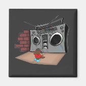 Graffiti Boom Box Break Dance Cartoon Magneet (Voorkant)