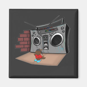 Graffiti Boom Box Break Dance Cartoon Magneet