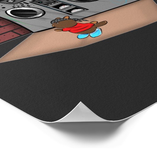Graffiti Boom Box Break Dance Cartoon Poster (Hoek)