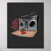 Graffiti Boom Box Break Dance Cartoon Poster (Voorkant)