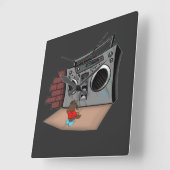 Graffiti Boom Box Break Dance Cartoon Vierkante Klok (Hoek)