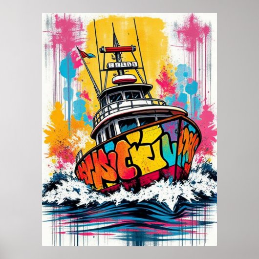 Graffiti-boot Poster (Voorkant)