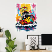 Graffiti-boot Poster (Thuiskantoor)