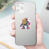 Graffiti Bot – Sticker van een urbane cartoonrobot (Telefoon)