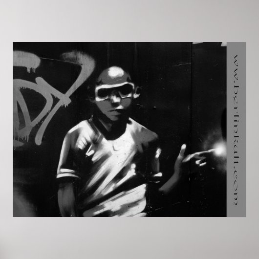 Graffiti Boy black Poster (Voorkant)