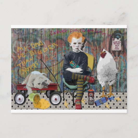 Graffiti Boy Briefkaart (Voorkant)