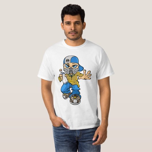 Graffiti boy & Mask T-shirt (Voorkant volledig)