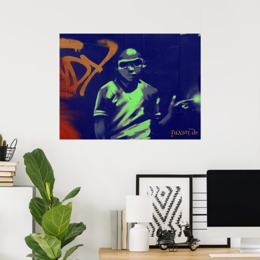 Graffiti Boy Poster (Thuiskantoor)