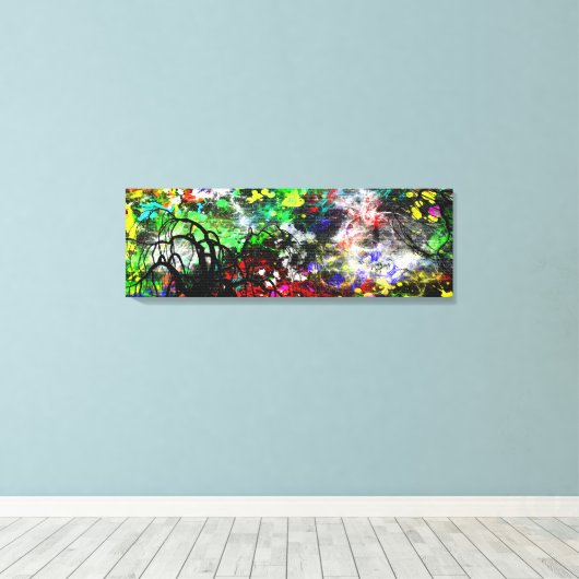 Graffiti Brick Wall Canvas Afdruk (Insitu (Houten vloer))