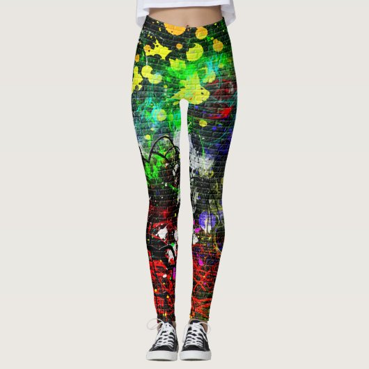 Graffiti Brick Wall Leggings (Voorkant)