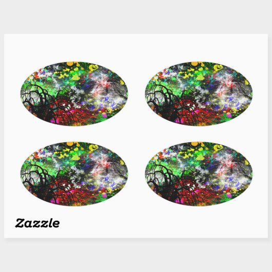 Graffiti Brick Wall Ovale Sticker (Vel)