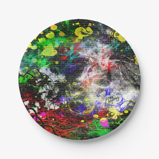 Graffiti Brick Wall Papieren Bordje (Voorkant)