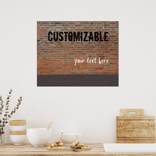 Graffiti Brick Wall  Poster (Keuken)