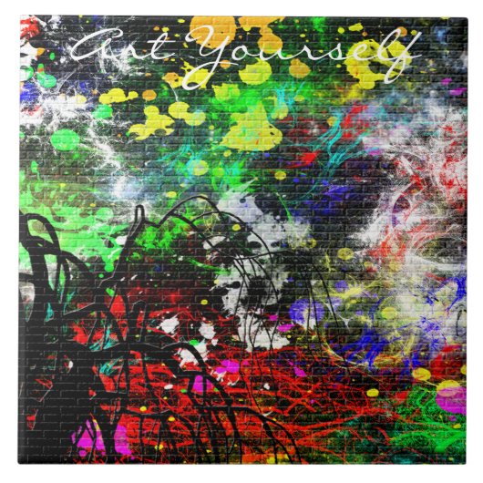 Graffiti Brick Wall Tegeltje (Voorkant)