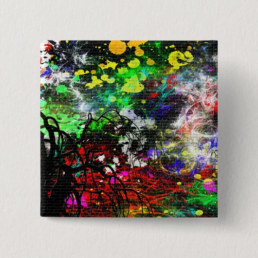 Graffiti Brick Wall Vierkante Button 5,1 Cm (Voorkant)