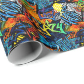 Graffiti Bricks: Urban Abstract Cadeaupapier (Rol Hoek)