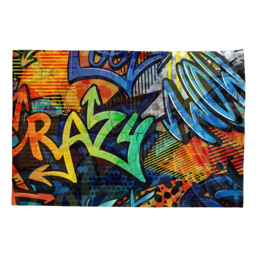 Graffiti Bricks: Urban Abstract Kussensloop (Achterkant)