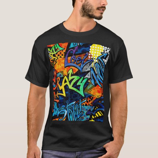 Graffiti Bricks: Urban Abstract T-shirt (Voorkant)