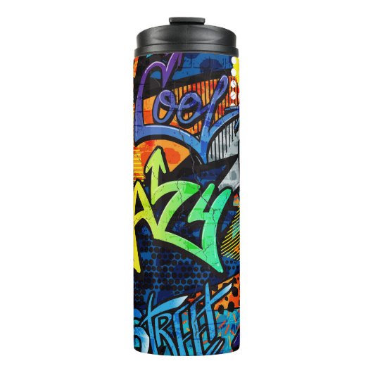 Graffiti Bricks: Urban Abstract Thermosbeker (Voorkant)