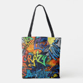 Graffiti Bricks: Urban Abstract Tote Bag (Achterkant)