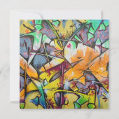 Graffiti Brieven Verjaardag Uitnodiging (Achterkant)
