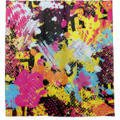 Graffiti bright psychedelic seamless pattern illus douchegordijn (Voorkant)