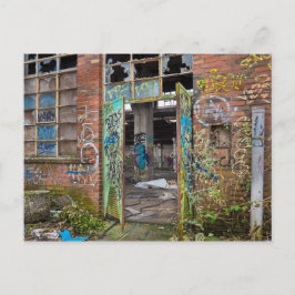 Graffiti Broken Window Abandoned Building Briefkaa Briefkaart