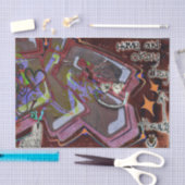 Graffiti Bruin Roze Strunge Street Wall Art Tissuepapier (Craft)