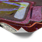 Graffiti Bruin Roze Urban Grunge Street Art Poster (Hoek)