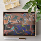 Graffiti Bruin zwart schilderde urbane strandwandk Tissuepapier (Geschenk)