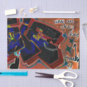 Graffiti Bruin zwart schilderde urbane strandwandk Tissuepapier (Craft)