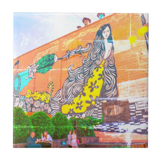 Graffiti Building Architecture Sketch Tegeltje (Voorkant)