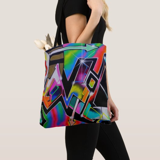 Graffiti canvas tas (Dichtbij)