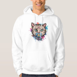 Graffiti Cat Face Hoodie