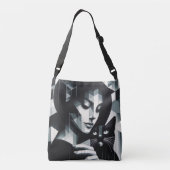 Graffiti Cat Lady Crossbody Tas (Achterkant)