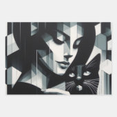 Graffiti Cat Lady Inpakpapier Vel (Voorkant 3)