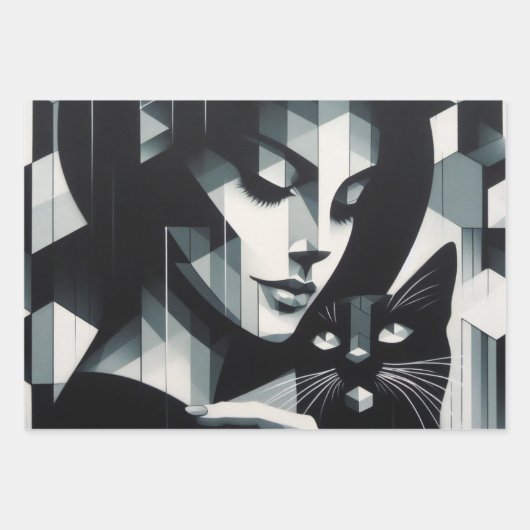 Graffiti Cat Lady Inpakpapier Vel (Voorkant 2)