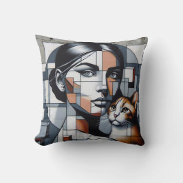 Graffiti Cat Lady Kussen