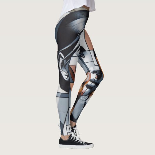 Graffiti Cat Lady Leggings (Rechts)