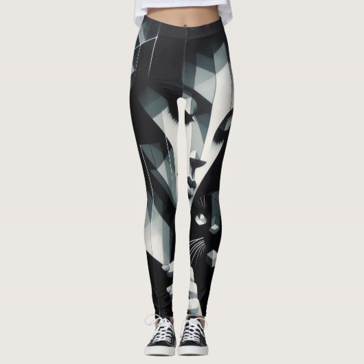 Graffiti Cat Lady Leggings (Voorkant)