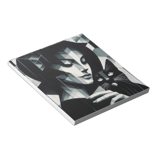 Graffiti Cat Lady Notitieblok (Schuin)