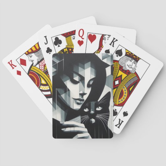 Graffiti Cat Lady Pokerkaarten (Achterkant)