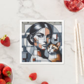 Graffiti Cat Lady Servet (Insitu)