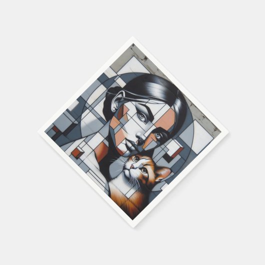 Graffiti Cat Lady Servet (Hoek)