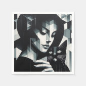 Graffiti Cat Lady Servet (Voorkant)