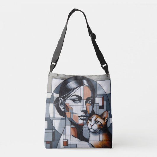 Graffiti Cat Lady Stijlvolle Canvas tas (Achterkant)