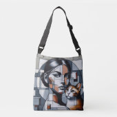 Graffiti Cat Lady Stijlvolle Canvas tas (Voorkant)